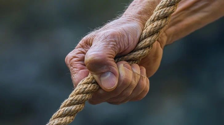 gripping-the-rope-stockcake