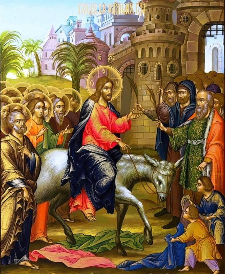 Jesus riding on a Donkey
