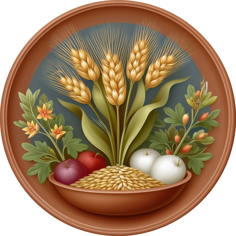 Bowl of fruit and wheat